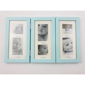 Blue Baby First Year Picture Frame Trifold Hinged 6 Photos Months Target Home Ma